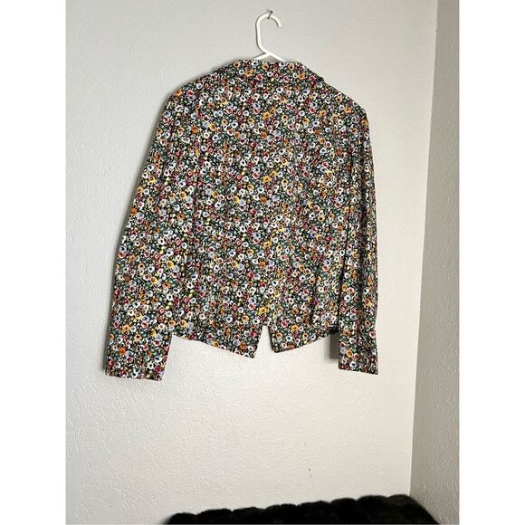Christopher & Banks Blazer Jacket Womens Size L Multicolor Floral Cotton Blend - Picture 3 of 3